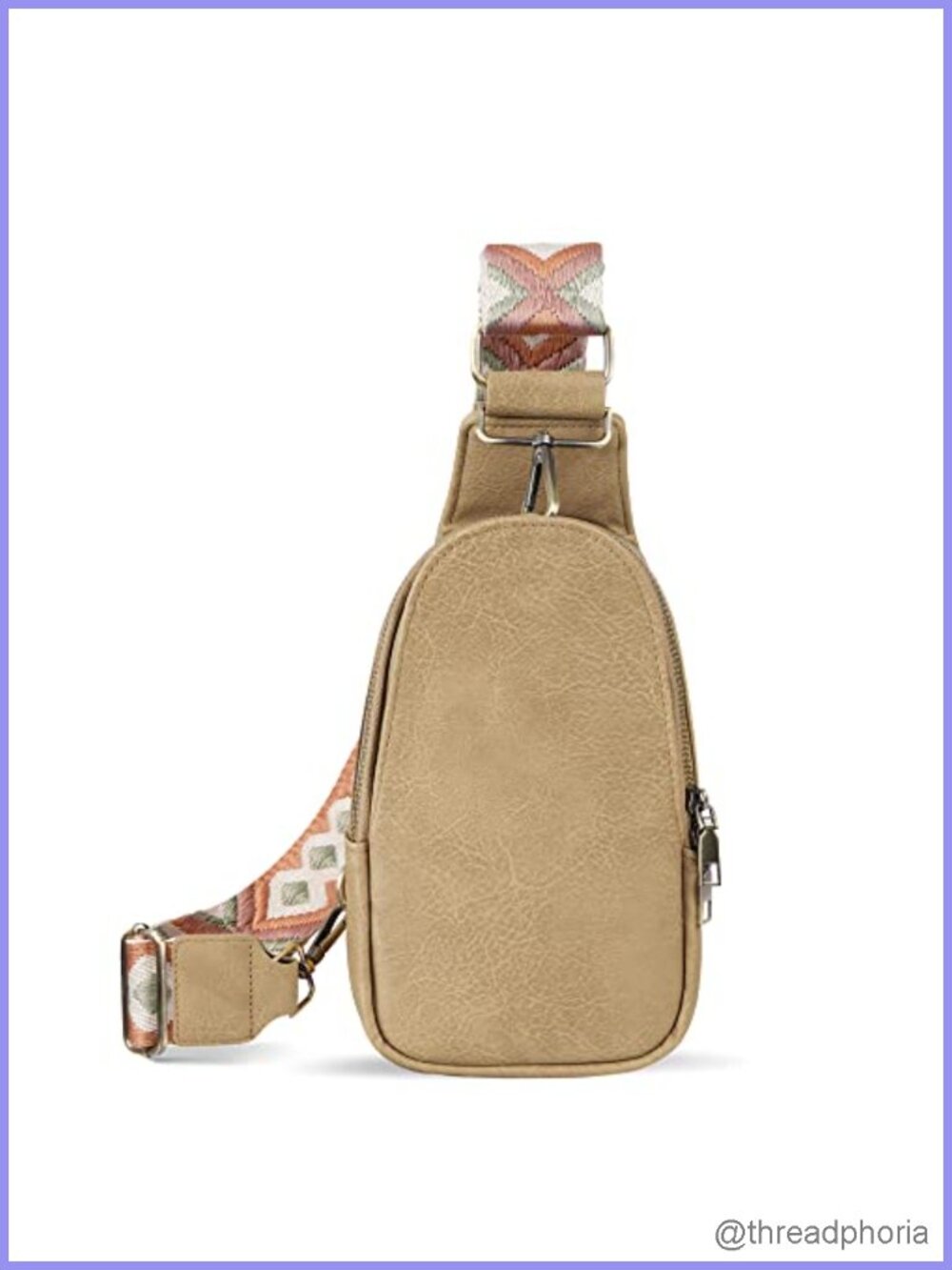 PU Leather Sling Bag Crossbody Backpack Chest Bag Cycling